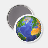 Vollständig die Erde mit topographischen Daten. Magnet (Vorderseite/Rückseite)
