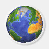 Vollständig die Erde mit topographischen Daten. Magnet (Vorne)