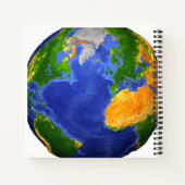 Vollständig die Erde mit topographischen Daten. Notizblock (Rückseite)