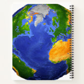 Vollständig die Erde mit topographischen Daten. Notizblock (Rückseite)