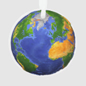 Vollständig die Erde mit topographischen Daten. Ornament (Rückseite)