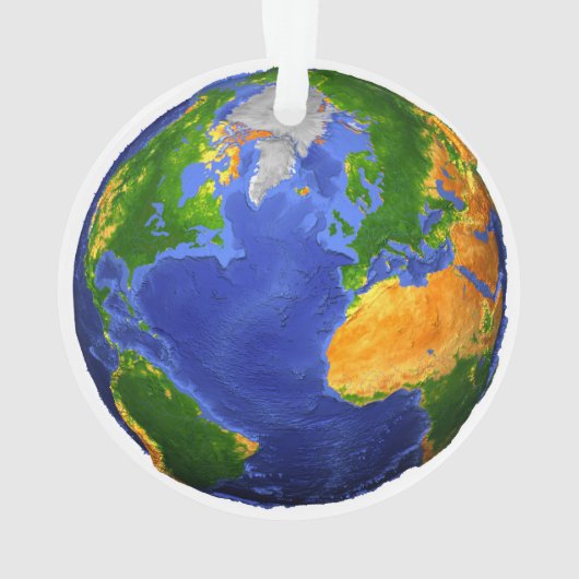 Vollständig die Erde mit topographischen Daten. Ornament (Rückseite)