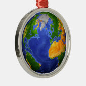 Vollständig die Erde mit topographischen Daten. Ornament Aus Metall (Rechts)