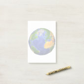 Vollständig die Erde mit topographischen Daten. Post-it Klebezettel (Auf Schreibtisch)