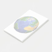 Vollständig die Erde mit topographischen Daten. Post-it Klebezettel (angewinkelt)