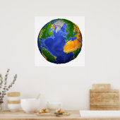 Vollständig die Erde mit topographischen Daten. Poster (Küche)
