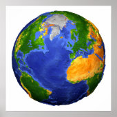 Vollständig die Erde mit topographischen Daten. Poster (Vorne)