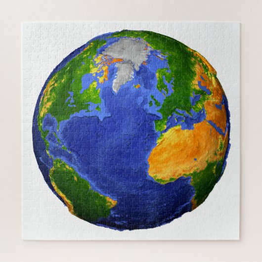 Vollständig die Erde mit topographischen Daten. Puzzle (Vertikal)