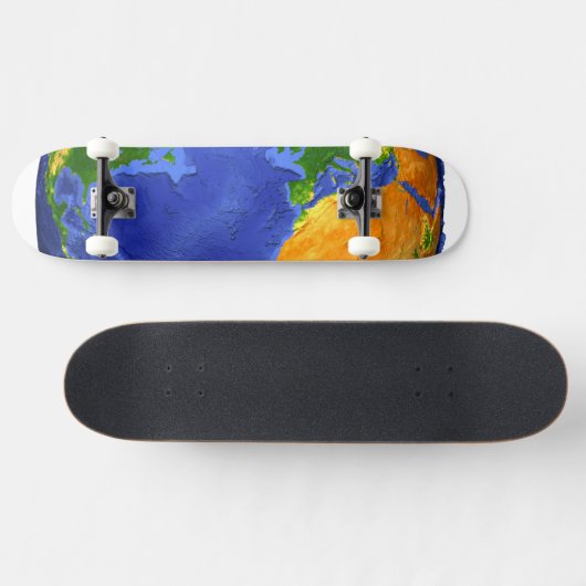 Vollständig die Erde mit topographischen Daten. Skateboard (Horizontal)