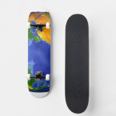 Vollständig die Erde mit topographischen Daten. Skateboard (Vorderseite)