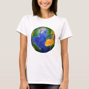 Vollständig die Erde mit topographischen Daten. T-Shirt