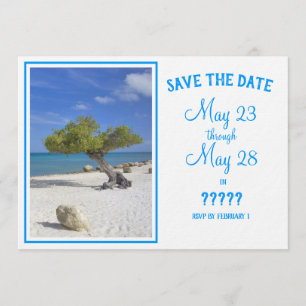 Vollständig editierbares Save-the-Date Aruba Divi Einladung