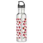 Vollständig Erdbeeren Edelstahlflasche (Rückseite)