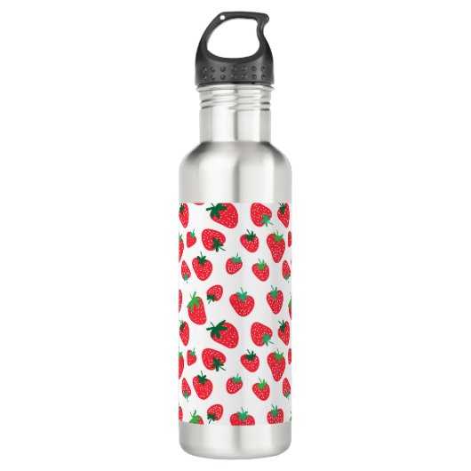 Vollständig Erdbeeren Edelstahlflasche (Vorderseite)