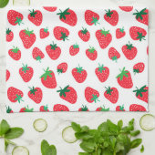 Vollständig Erdbeeren Geschirrtuch (Gefaltet)