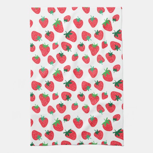Vollständig Erdbeeren Geschirrtuch (Vertikal)