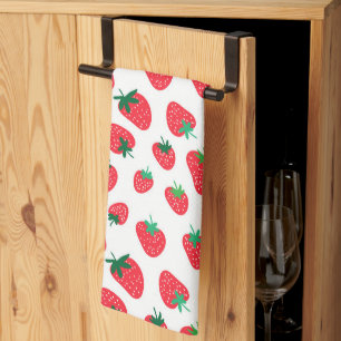Vollständig Erdbeeren Geschirrtuch