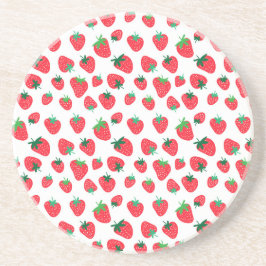 Vollständig Erdbeeren Getränkeuntersetzer
