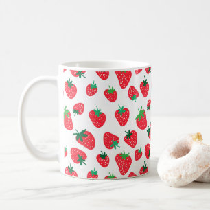 Vollständig Erdbeeren Kaffeetasse