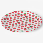 Vollständig Erdbeeren Pappteller (Schrägansicht)