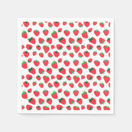 Vollständig Erdbeeren Serviette
