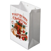 Vollständig gebucht für Weihnachten gemütliche Wei Mittlere Geschenktüte (Vorderseite Schrägansicht)