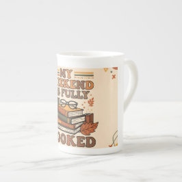 Vollständig gebuchtes Wochenenddesign Porzellantasse
