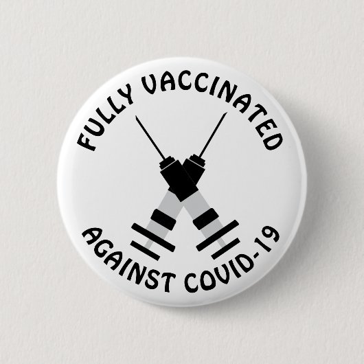 Vollständig gegen Covid-19, Coronavirus geimpft, a Button (Vorderseite)