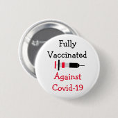 Vollständig gegen Covid-19 geimpft Button (Vorne & Hinten)