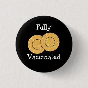 Vollständig gegen Covid 19 geimpft Knopf Button