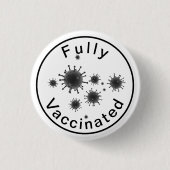 Vollständig gegen Covid 19-Taste geimpft Button (Vorderseite)