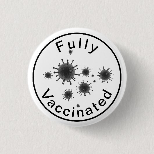 Vollständig gegen Covid 19-Taste geimpft Button (Vorderseite)