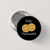 Vollständig gegen Covid 19-Taste geimpft Button (Vorne & Hinten)