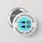 Vollständig gegen Covid 19-Taste geimpft Button (Vorne & Hinten)
