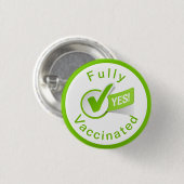 Vollständig gegen Covid 19-Taste geimpft Button (Vorne & Hinten)