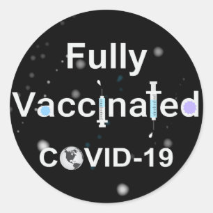 Vollständig geimpft COVID-19 Runder Aufkleber