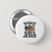 Vollständig geimpft durch das Blut Jesu Patriotisc Button (Vorne & Hinten)