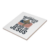 Vollständig geimpft durch das Blut Jesu Patriotisc Fliese (Seite)