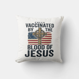 Vollständig geimpft durch das Blut Jesu Patriotisc Kissen