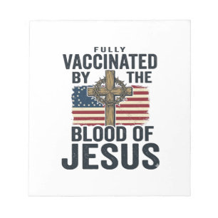Vollständig geimpft durch das Blut Jesu Patriotisc Notizblock