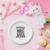 Vollständig geimpft durch das Blut Jesu Patriotisc Pappteller (Party)