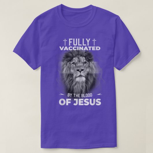 Vollständig geimpft durch das Blut von Jesus Funny T-Shirt (Design vorne)
