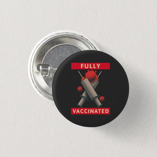 Vollständig geimpft - geimpft button (Vorne & Hinten)