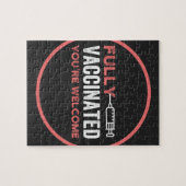 vollständig geimpft, geimpft, Impfstoff, IT Puzzle (Horizontal)