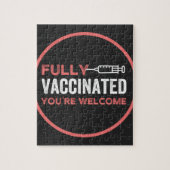 vollständig geimpft, geimpft, Impfstoff, IT Puzzle (Vertikal)