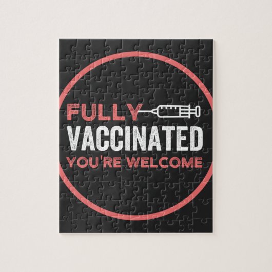 vollständig geimpft, geimpft, Impfstoff, IT Puzzle (Vertikal)