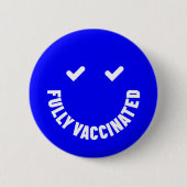 Vollständig geimpft Smiley Button (Vorderseite)