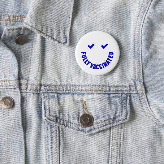 Vollständig geimpft Smiley Button (Beispiel)
