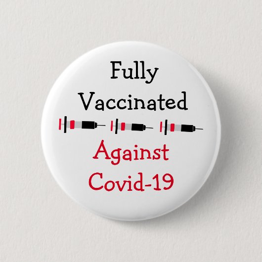 Vollständig geimpft und gegen Covid stimuliert - 1 Button (Vorderseite)