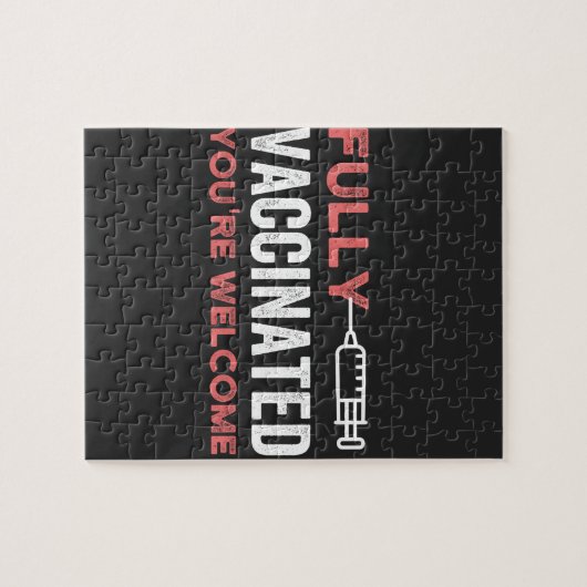 Vollständig geimpft, willkommen puzzle (Horizontal)